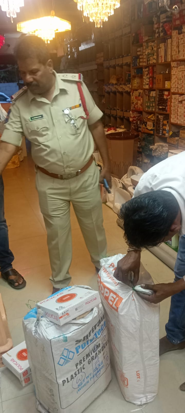 ILLEGAL COUNTERFEIT POLYCAB WIRE STASH EXPOSED IN NIZAMABAD RAID